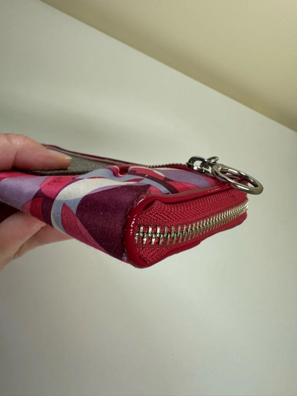 Coach Poppy Pop of Pink Kaleidoscope Patterned Wristlet - Picture 8 of 9